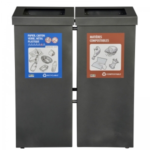 Station de recyclage poubelle 2 compartiment 2 stream recycling station bin Nova Mobilier nova65 2 1 web
